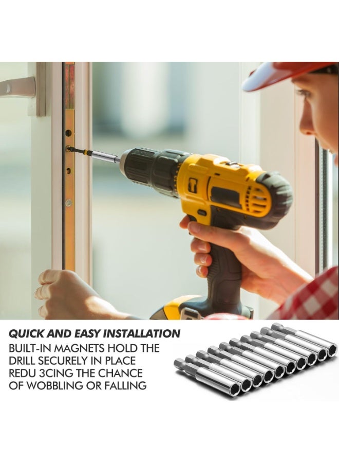 سيوسي Magnetic Screwdriver Bit Holder, Screw Drive Guide Drill Bit Set, 1/4 Inch Hex Shank Drill Extensions, Impact-Rated Socket Adapters for Screws, Nuts & Power Tools (30-Piece) - Image 4